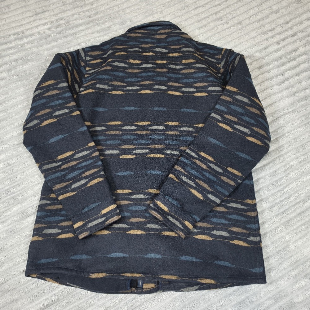 Roark Andes Heavyweight Flannel Shirt Jacket Men's Large Navy Sosho Snaps - Picture 9 of 12